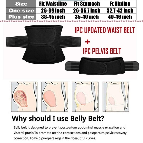 2 in 1 Postpartum Support Recovery Belly Wrap Waist/Pelvis Belt Plus Size NEW - Picture 5 of 10